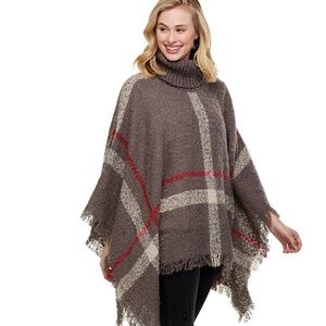 BRAND NEW! Mud Pie Logan Turtleneck Pancho Gray